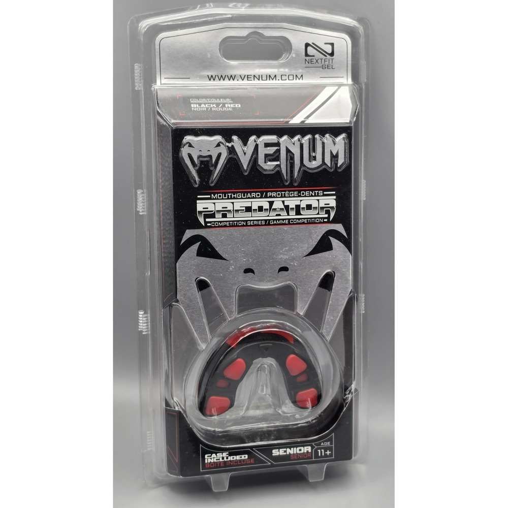 Venum Predator Mouthguard Senior 11+ Black Red Nextfit Gel Case NEW Sealed